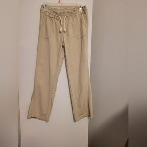 2 - Angel Kiss Smocked Waist Linen Beach Pants Size Med